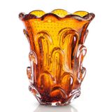 Vaso Em Cristal Murano Âmbar - São Marcos 21cm