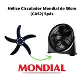 Hélice Para Circulador Mondial Ca-52 Furo 1/2 Lua 50cm Preta