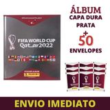 Album Copa 2022 Capa Dura Prata + 50 Envelopes Figurinhas