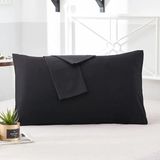 Fronha Avulsa Preto Lisa Envelope Malha Travesseiro 70x50cm