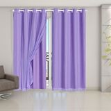 Cortina Blackout Blecaute Com Voil 2,80 X 2,30 Lilas