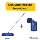 Conjunto Mop Pó Eletrostático Euro 60cm Com + 1 Refil Extra