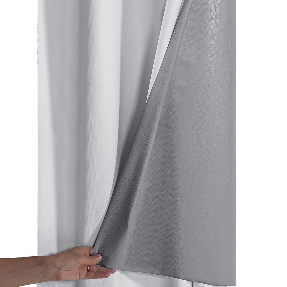 Cortina Blackout Pvc Com Tecido Voil Xadrez 2,80x1,60 Branco