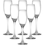 Jogo De 6 Taças Para Champagne 190ml Barone Em Vidro