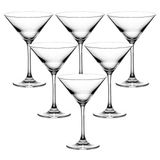 Conjunto Taça De Martini Cristal 285ml Grande 6 Unidades