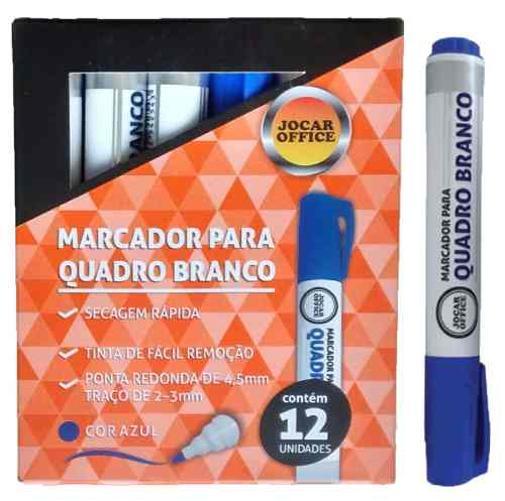 Marcador Caneta Quadro Branco Azul Cx Com 12 Jocar Office