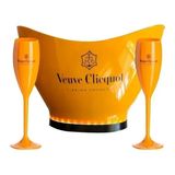 Champanheira Veuve Cliquot Com Led Espumante + 12 Taças