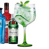 Jogo 2 Taças Em Vidro 705ml Haste Verde Linha Gin &amp; Tônica