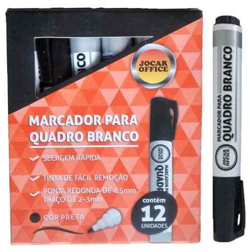 Marcador Para Quadro Branco Preto Caixa Com 12 Jocar Office