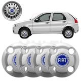 4x Calota Centro Roda Ferro Fiat Palio 2001 A 2009 Prata