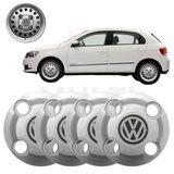 4x Calota Centro Roda Vw Gol G4 G5 G6 G7 2006 A 2022 Prata