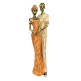 Enfeite Estátua Casal Africano 30x7x7cm Decoração