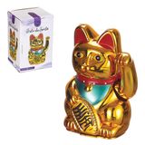 Gato Da Sorte Pequeno Dourado Mexe Maos