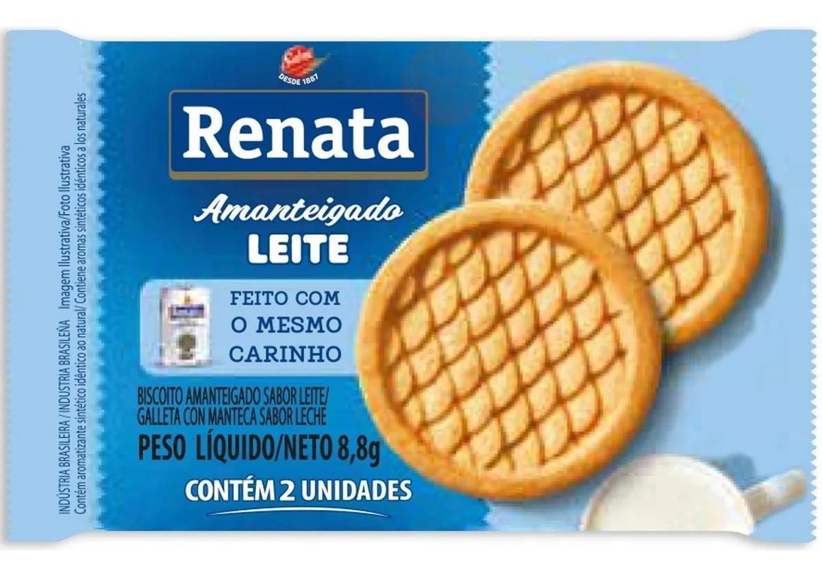 Biscoito Amanteigado Leite Sachê Renata Pacote C/70 Sachês