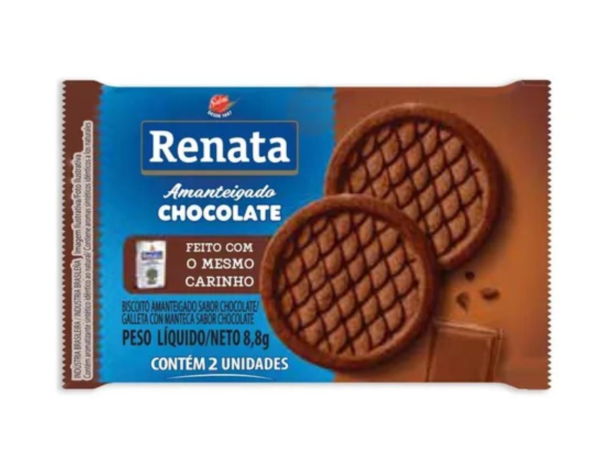 Biscoito Amanteigado Chocolate Renata Pacote Com 70 Sachês