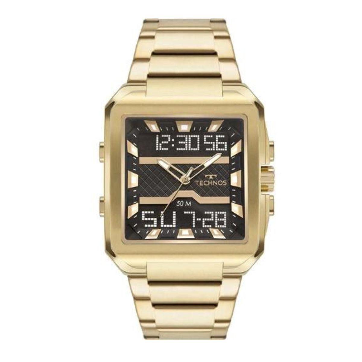 Relógio Masculino Technos Anadig Dourado Bj3758ab/1p