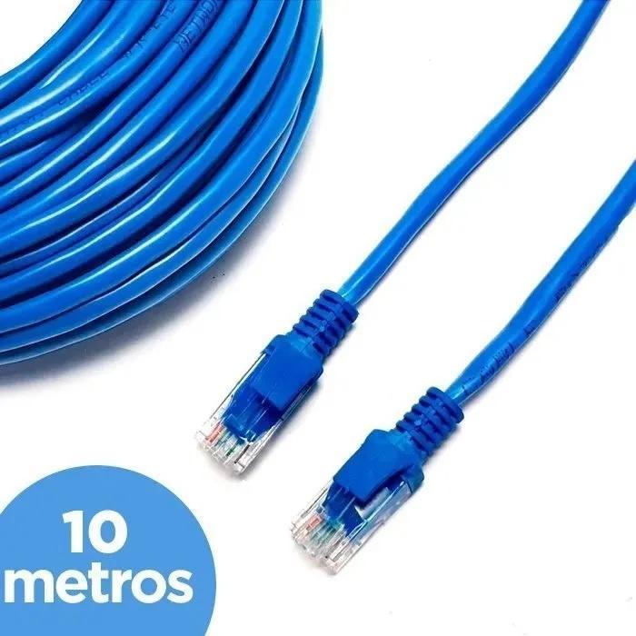 Cabo De Rede Cat5 10 Metros 10m Patch Cord Rj45 Lan Internet