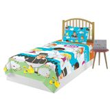 Jogo Cama Microfibra Solteiro Mundo Bita 140x220 Com 2 Pecas