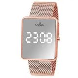 Relógio Feminino Digital Champion Rosé Espelhado Ch40080z