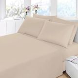 Jogo De Cama Queen 4 Peças Linha Charme Para Box Luxo - Bege