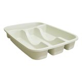 Porta Talher 4 Divisórias 32x23cm Organizador Cozinha Branco