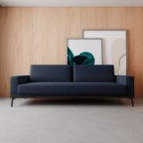 Sofa Smart 3 Lugares 210 Neo Mescla Azul Jeans com base em courissimo preto