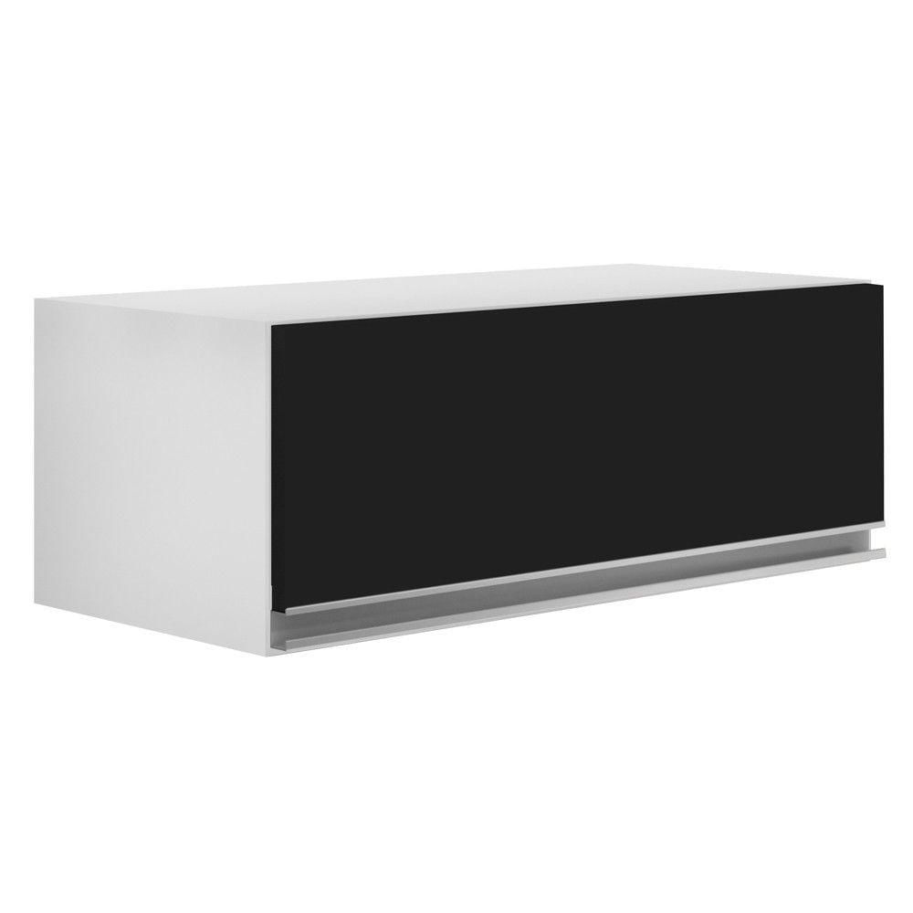 Armário Aéreo Geladeira 70cm Branco/preto