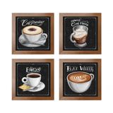 Quadro Decorativo Café Expresso Padaria 12x12cm 4 Un Ocre