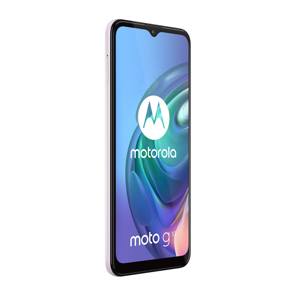 Smartphone Motorola Moto G10 64GB 4G Branco Floral 6,5” 48MP Frontal Esquerdo