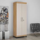 Armário Multiuso 2 Portas Com Chave Asteca Valdemóveis Cinamomo/off White