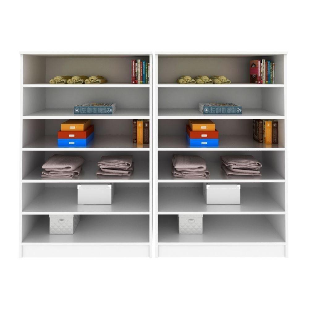 Kit 2 Armários Multiuso Para Lavanderia Bell P04 Branco - Mpozenato