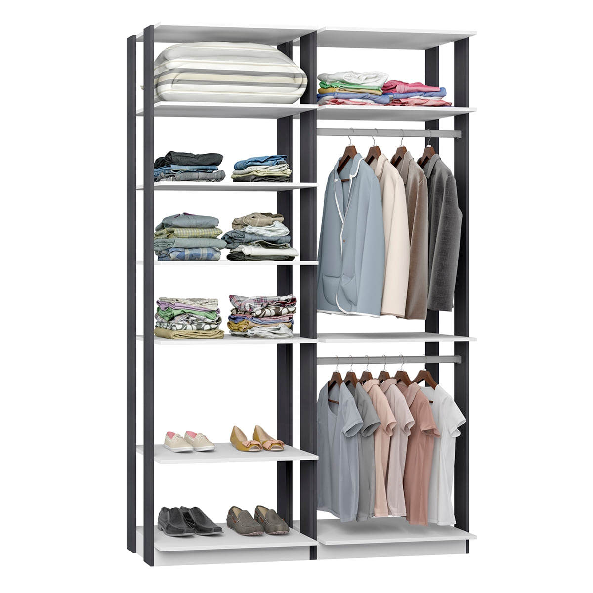 Closet Modulado Be Mobiliário Clothes Com 2 Cabideiros