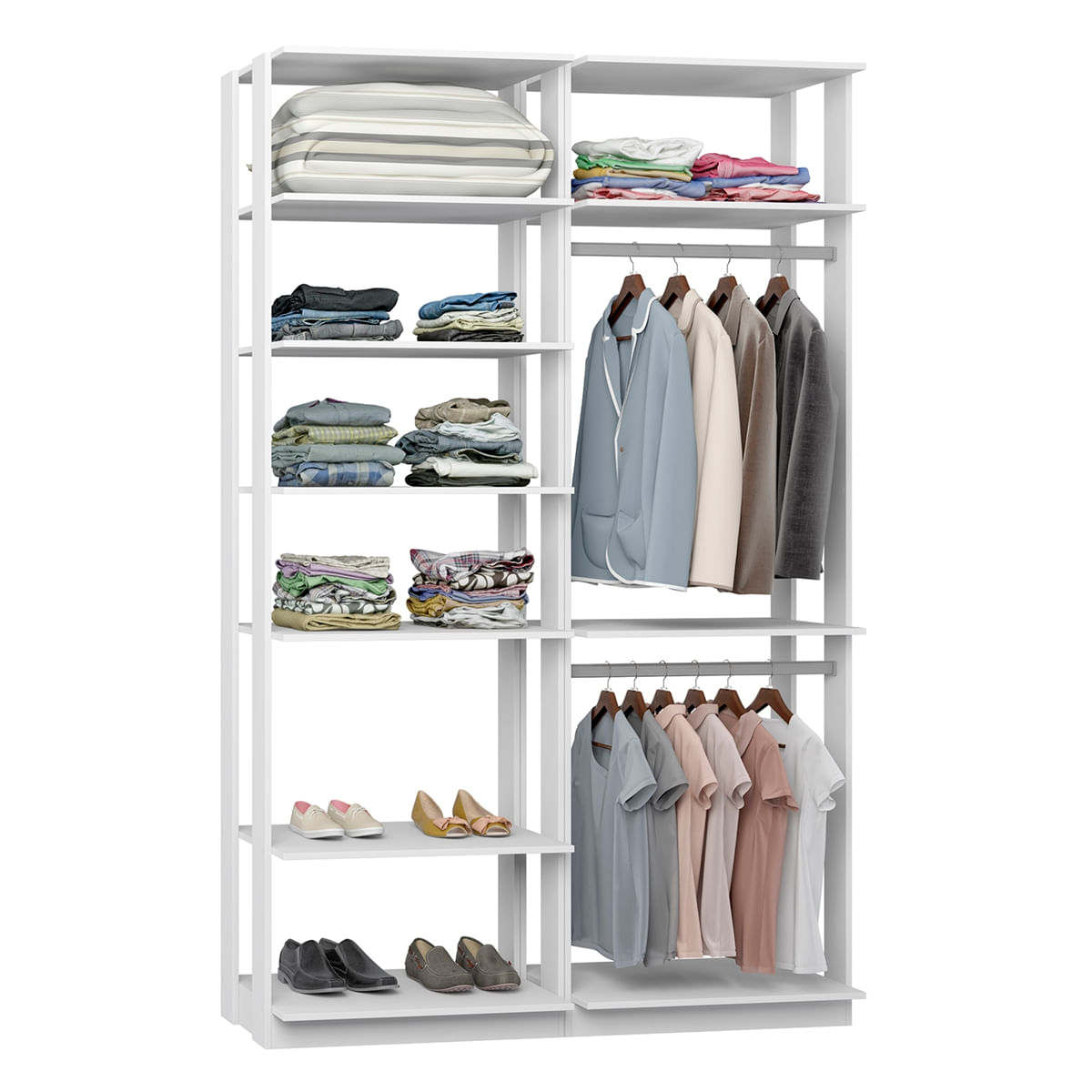 Closet Modulado Be Mobiliário Clothes Com 2 Cabideiros