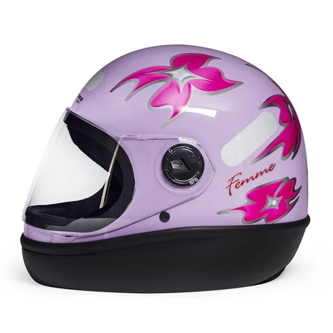 Capacete San Marino Fórmula 1 Femme Moto Flor Integral - Lilás - 58