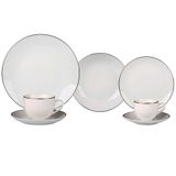 Aparelho De Jantar 42 Peças L`hermitage Silver Em Porcelana