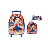 Kit Branca De Neve M Mochila De Rodas + Lancheira + Estojo