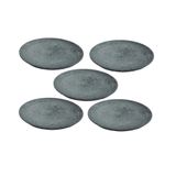 Kit 5 Pratos Raso Redondo Pedra Sabão Sobremesa E Bolos 26cm
