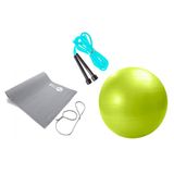 Kit Ginástica Com Bola 55cm, Corda E Tapete Belfix