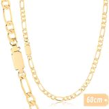 Corrente Masculina Grumet 3x1 Banhada A Ouro 18k 5mm 60cm