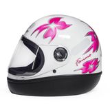 Capacete San Marino Fórmula 1 Femme Moto Flor Integral - Branco - 58