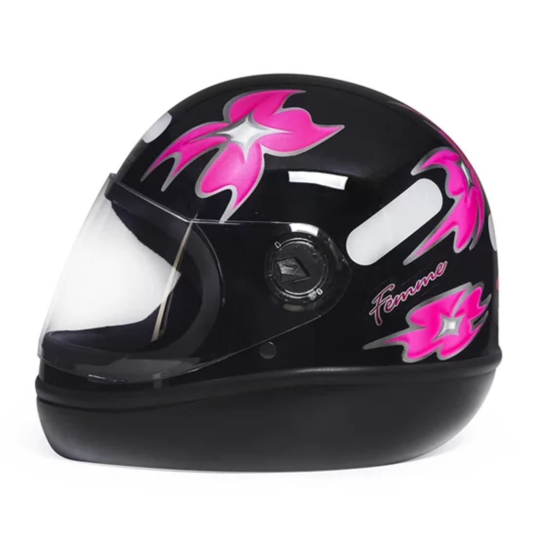 Capacete San Marino Fórmula 1 Femme Moto Flor Integral - Preto - 56