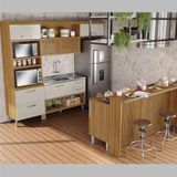 Cozinha 06 Pçs Nesher Princesa Gourmet 100 Mdf Freijó Com Off White