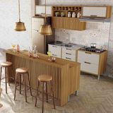 Cozinha 08 Pçs Nesher Imperatriz Gourmet 100 Mdf Freijó Com Off White