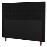 Cabeceira Cama Box Casal King Size 195cm Suede Preto