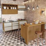 Cozinha 06 Pçs Nesher Baronesa Gourmet 100 Mdf Freijó Com Off White