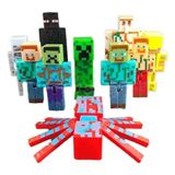 Kit 10 Boneco Minecraft My Home + 2 Blocos