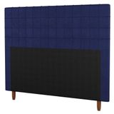 Cabeceira Cama Box Casal King Size 195cm Veludo Azul