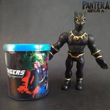 Kit Boneco Pantera Negra Marvel 16cm + Caneca 350ml