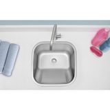 Tanque De Encaixe Hera 23 L Em Aço Inox Acetinado 40x40 Cm