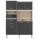 Cozinha Compacta Harmonia 6 Portas 2 Gavetas Grafito 96201